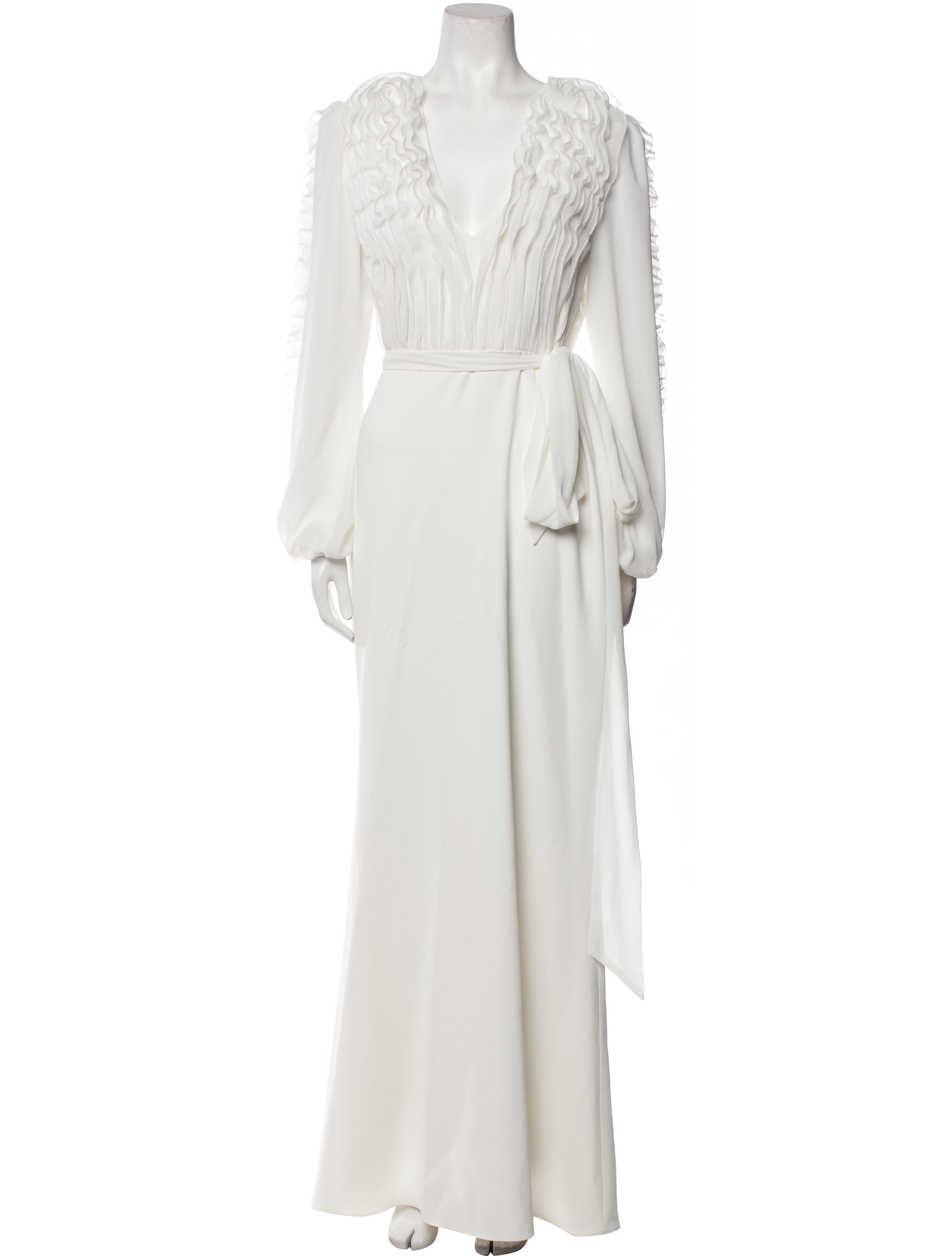 Badgley Mischka V-Neck Long Dress