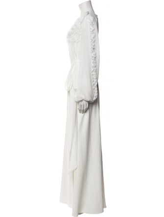 Badgley Mischka V-Neck Long Dress