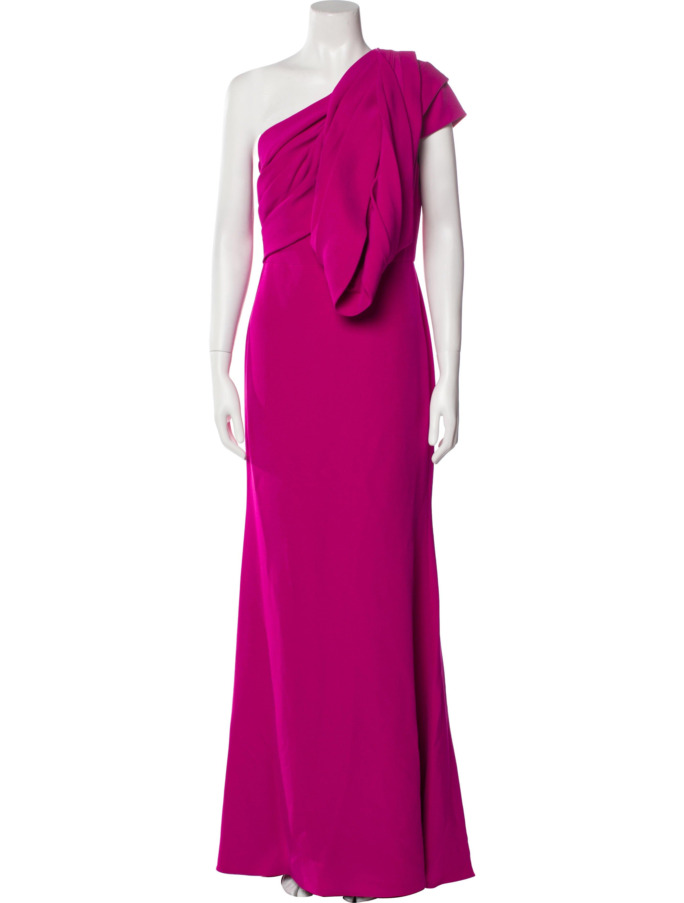 Badgley Mischka One-Shoulder Long Dress