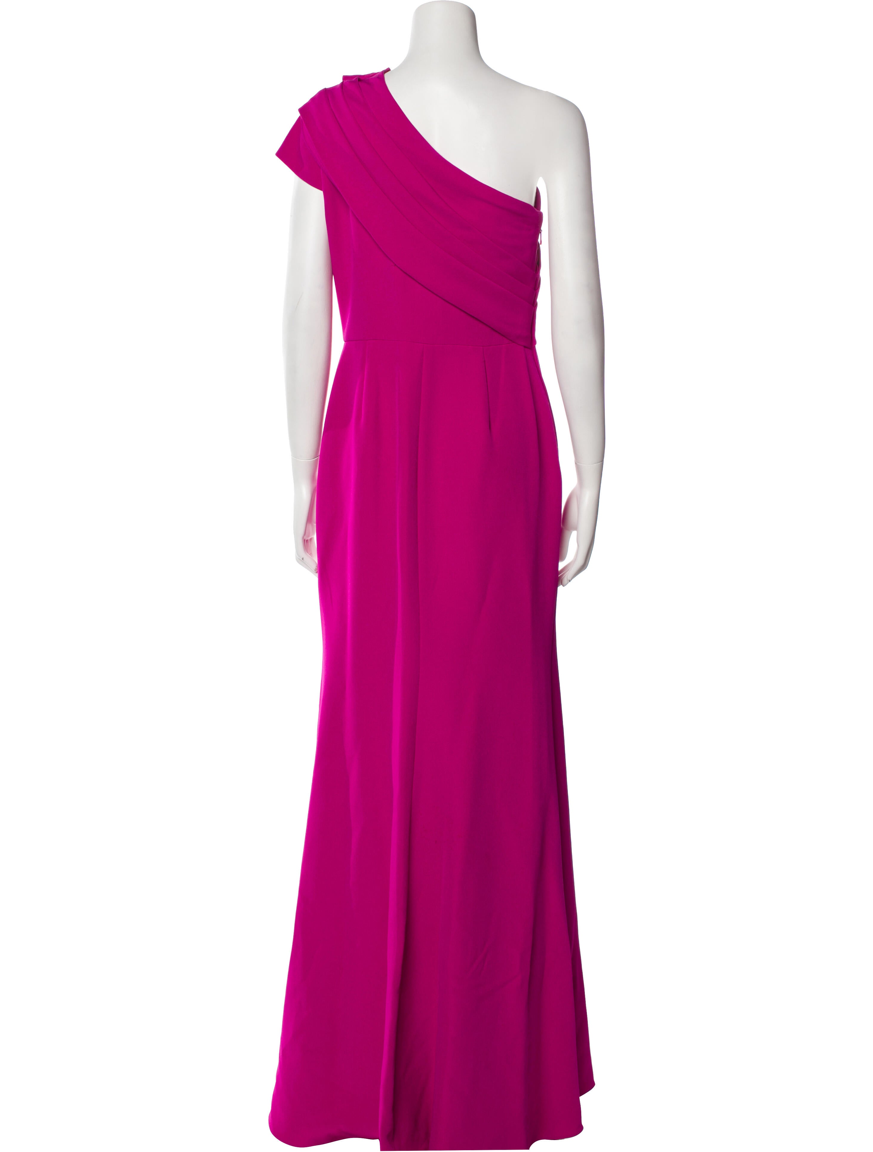 Badgley Mischka One-Shoulder Long Dress