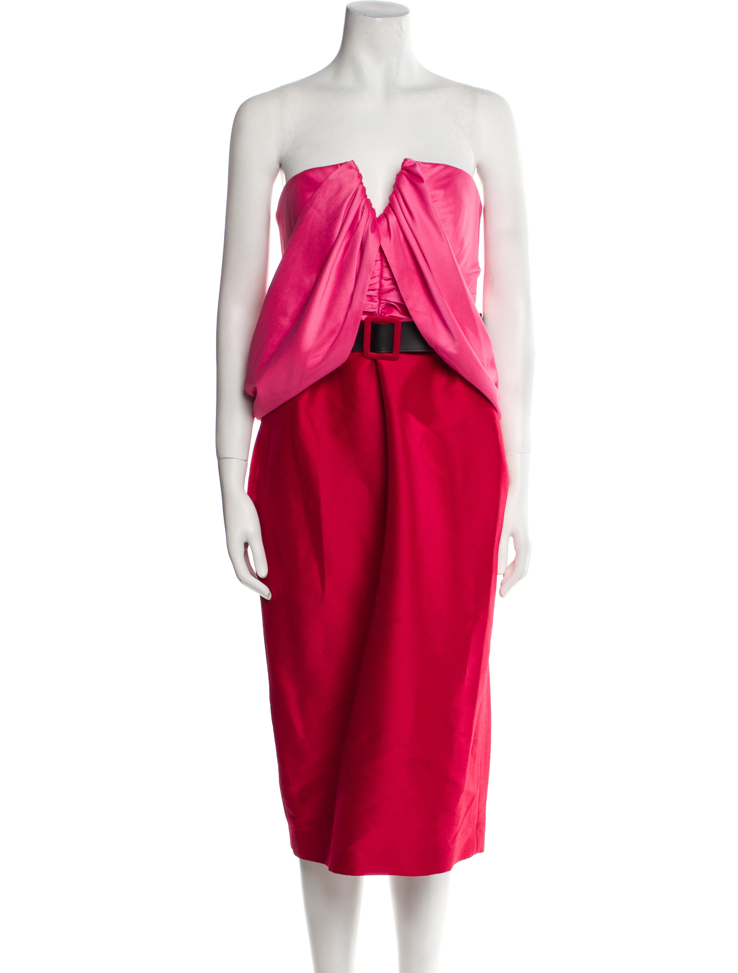 strapless open back dress Badgley Mischka Strapless Party Dress Purple Black Red Velvet Shift NW –  Style & Salvage main image 0