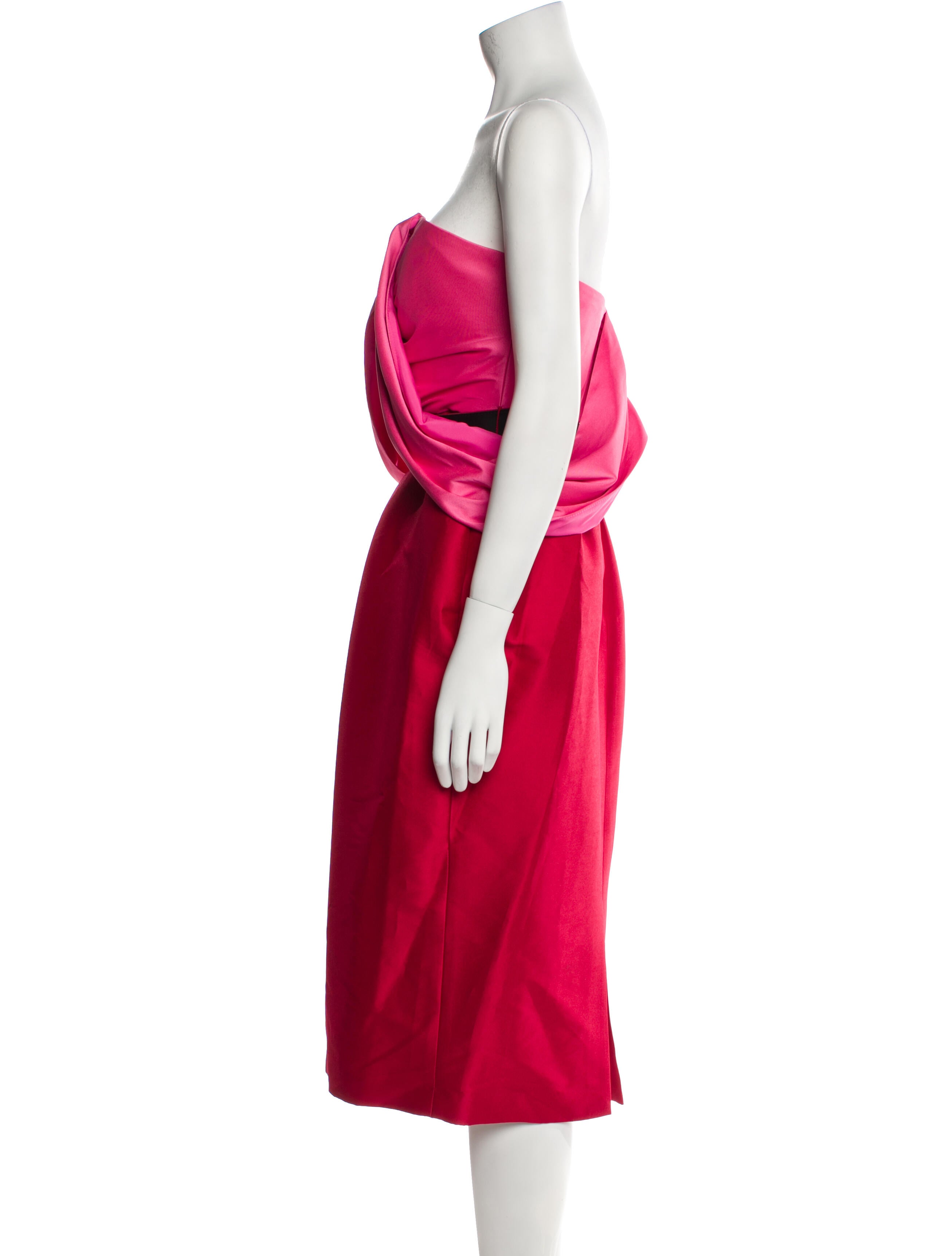 strapless open back dress Maya Strapless Lace Midi Dress by Jewel Badgley Mischka main image 1