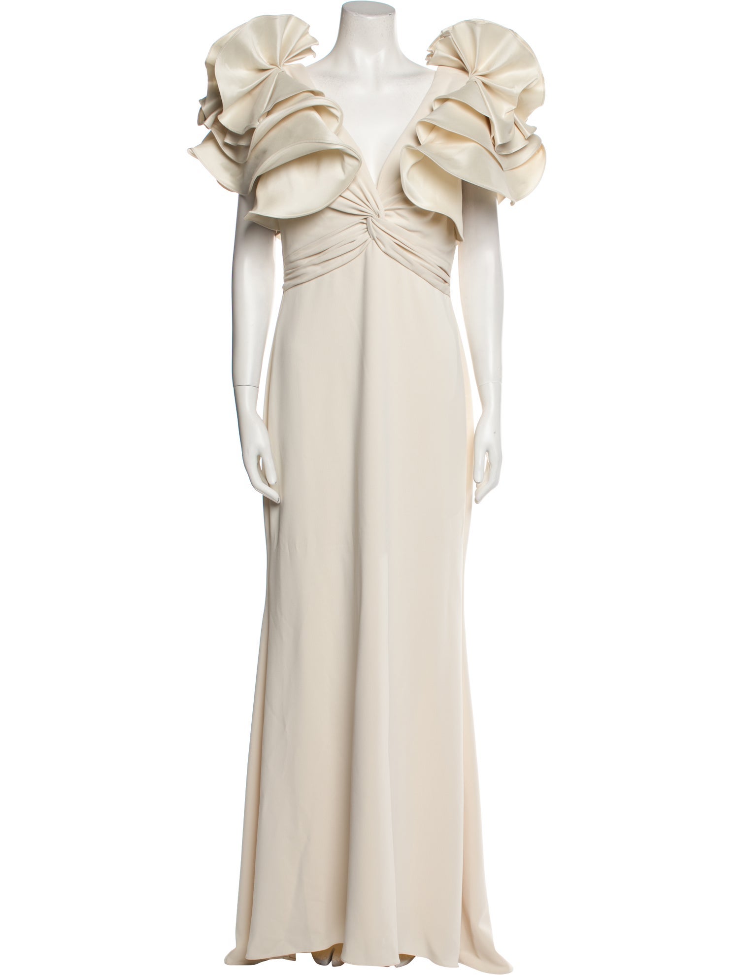 Badgley Mischka V-Neck Long Dress