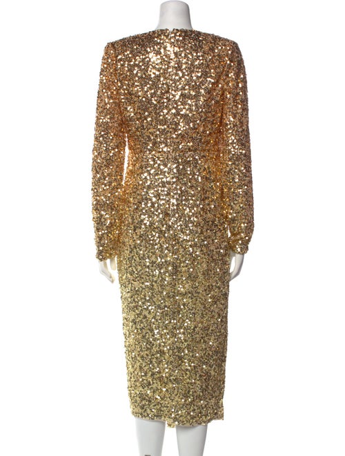 Badgley Mischka V-Neck Long Dress