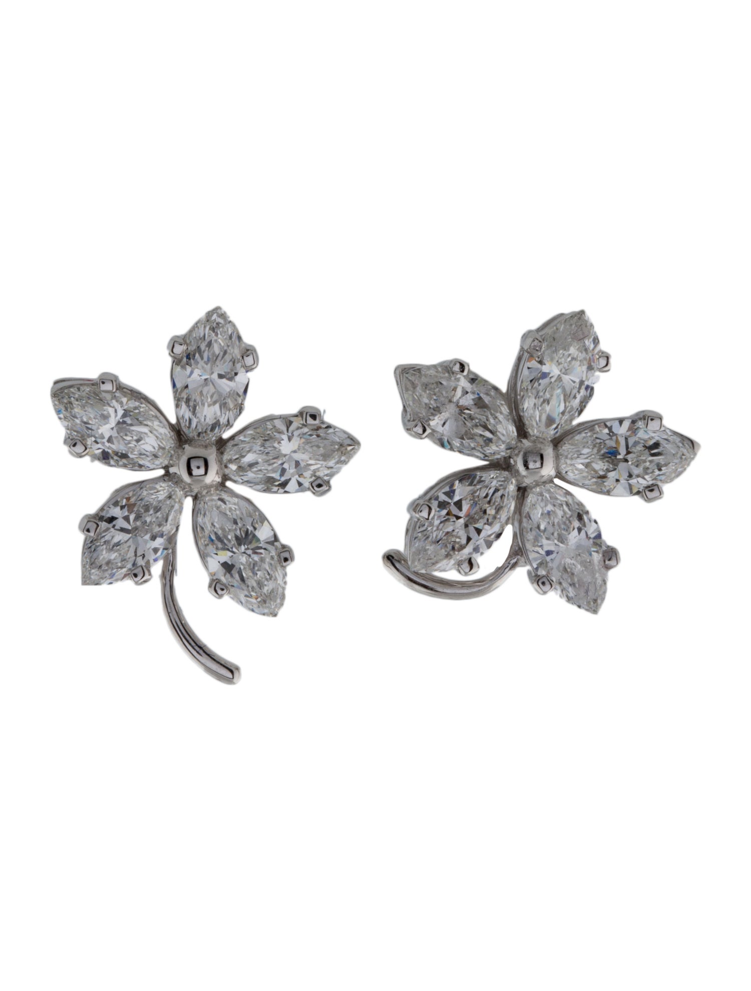 Badgley Mischka Platinum 2.00ctw Lab Grown Diamond Flower Stud Earrings