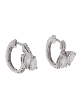 Badgley Mischka 14K 1.51ctw Lab-Grown Diamond Hoop Earrings