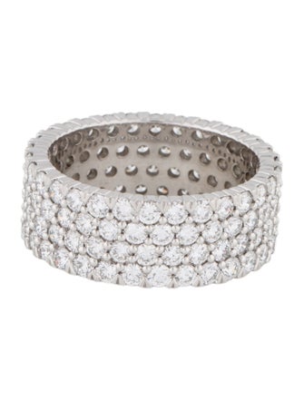 Badgley Mischka Platinum 3.96ctw Lab Grown Diamond Four Row Eternity Band