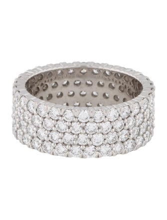 Badgley Mischka Platinum 3.96ctw Lab Grown Diamond Four Row Eternity Band
