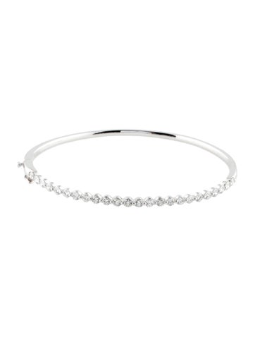 Badgley Mischka Bangle 14K 1.51ctw Lab Grown Diamond Oval Hinged Bracelet