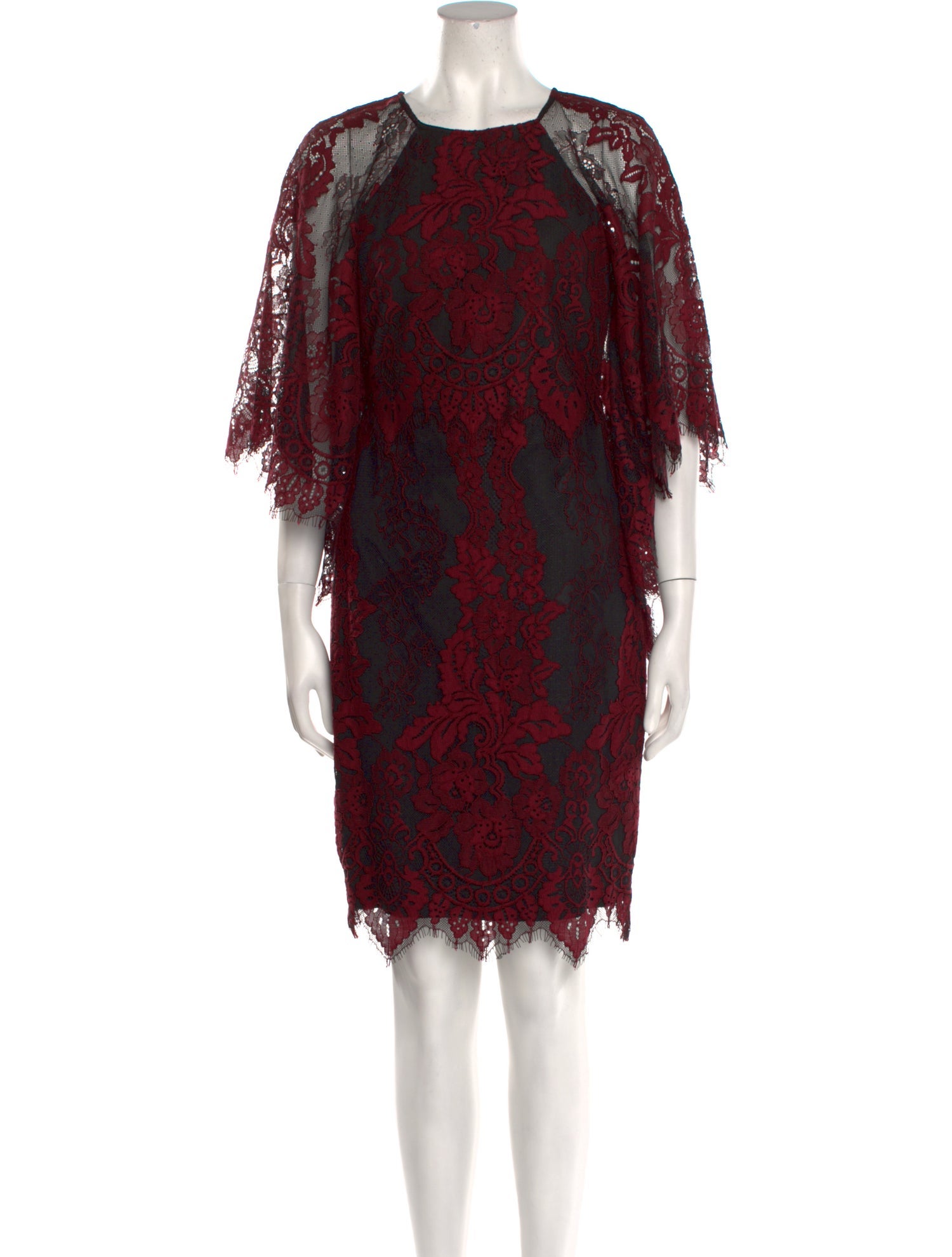 Badgley Mischka Lace Pattern Mini Dress - Red Dresses, Clothing - BAG65691  | The RealReal