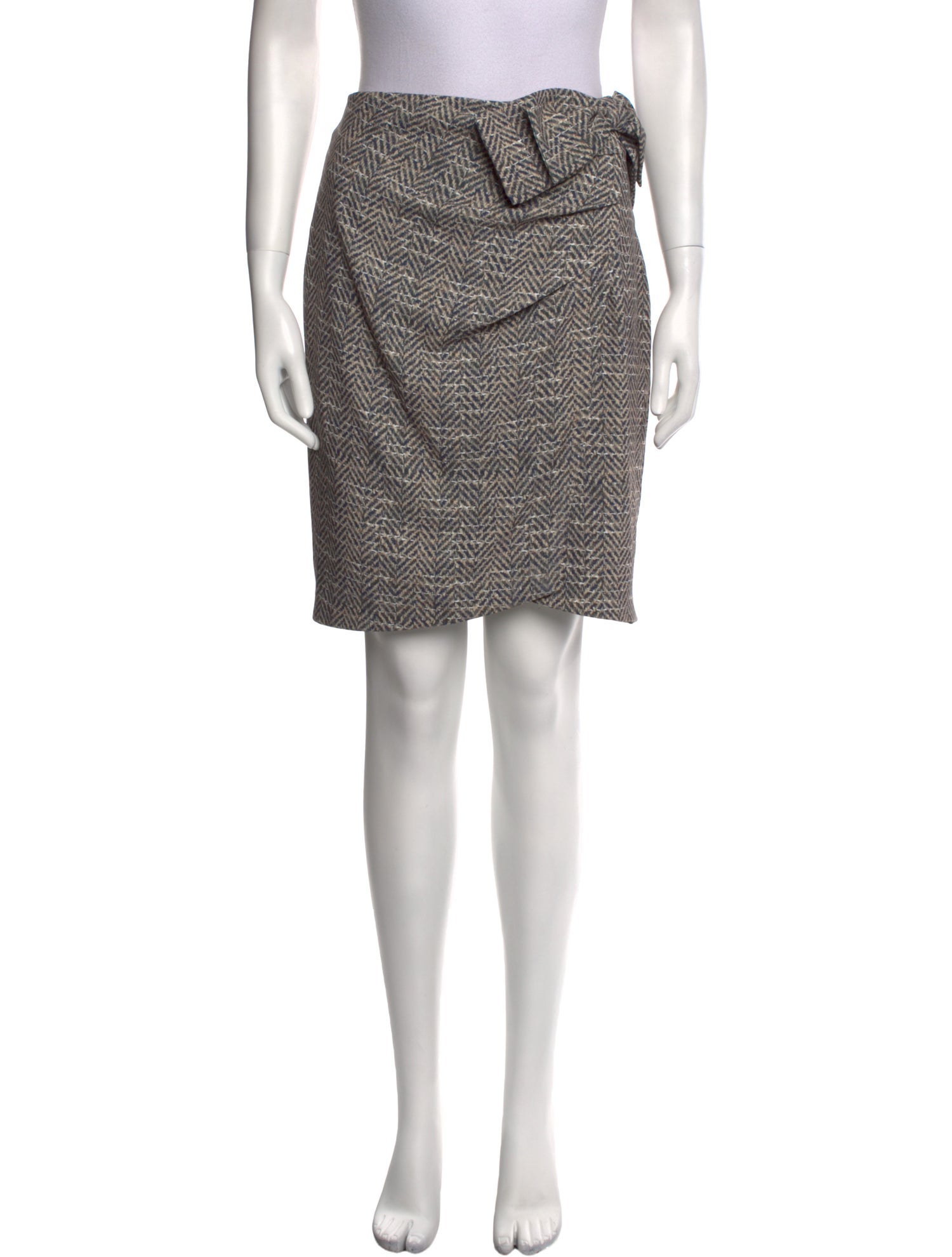 Badgley Mischka Striped Knee-Length Skirt