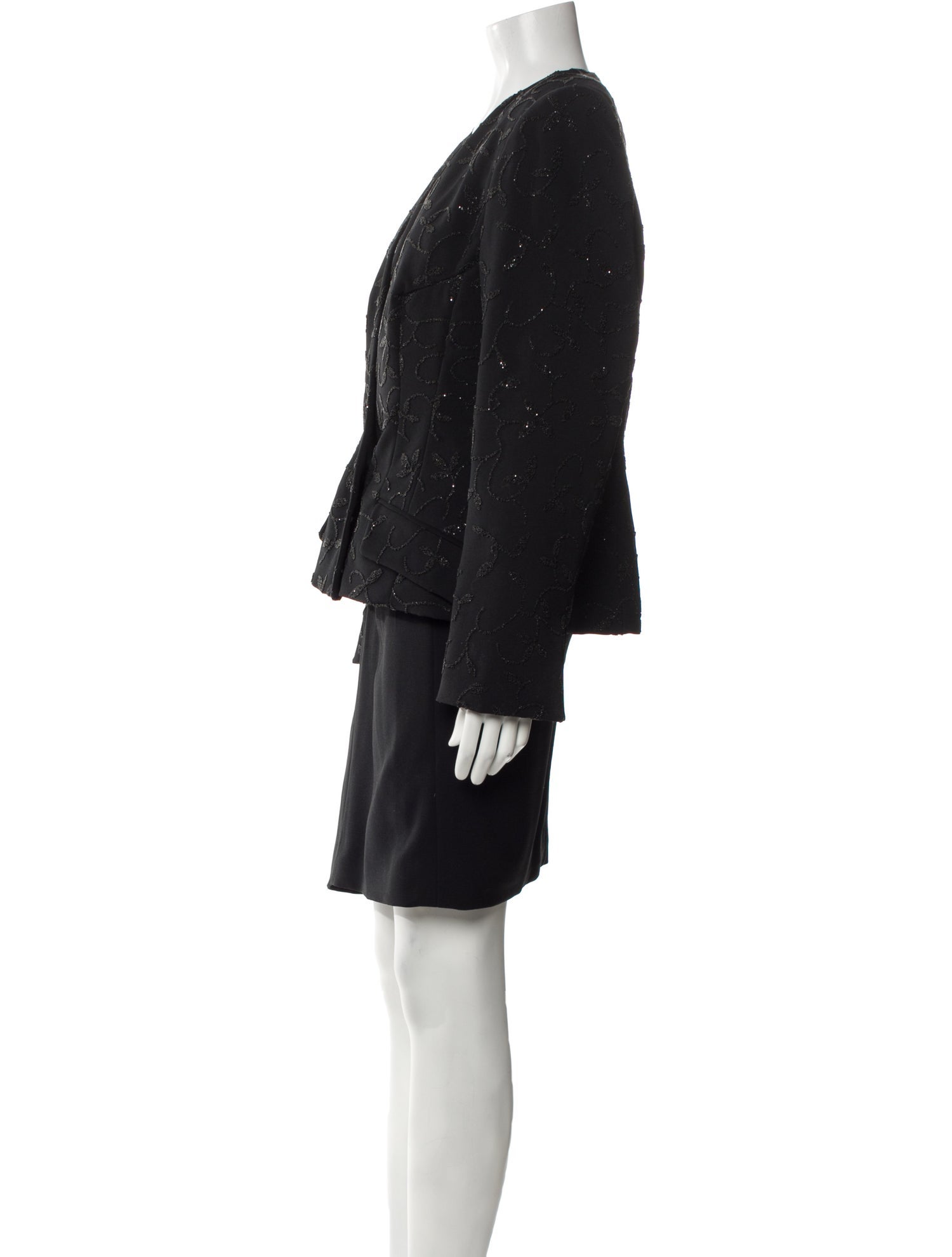 Badgley Mischka Vintage Beaded Accents Skirt Suit