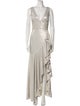 Badgley Mischka V-Neck Long Dress
