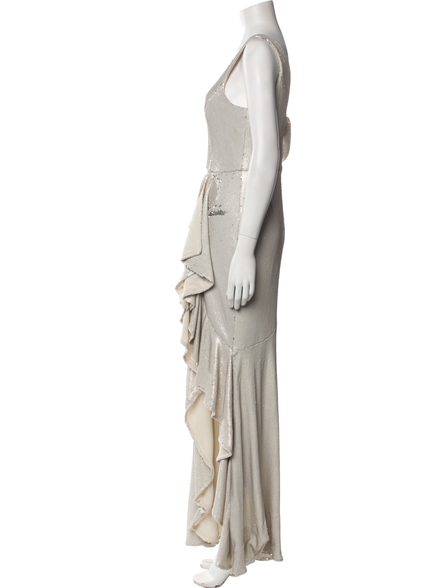 Badgley Mischka V-Neck Long Dress