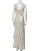 Badgley Mischka V-Neck Long Dress