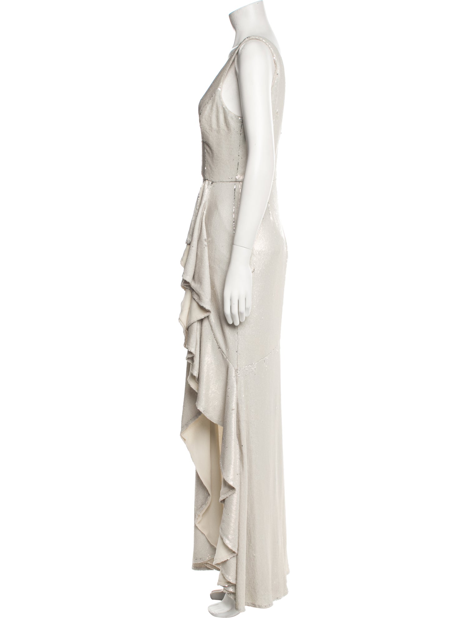 Badgley Mischka V-Neck Long Dress