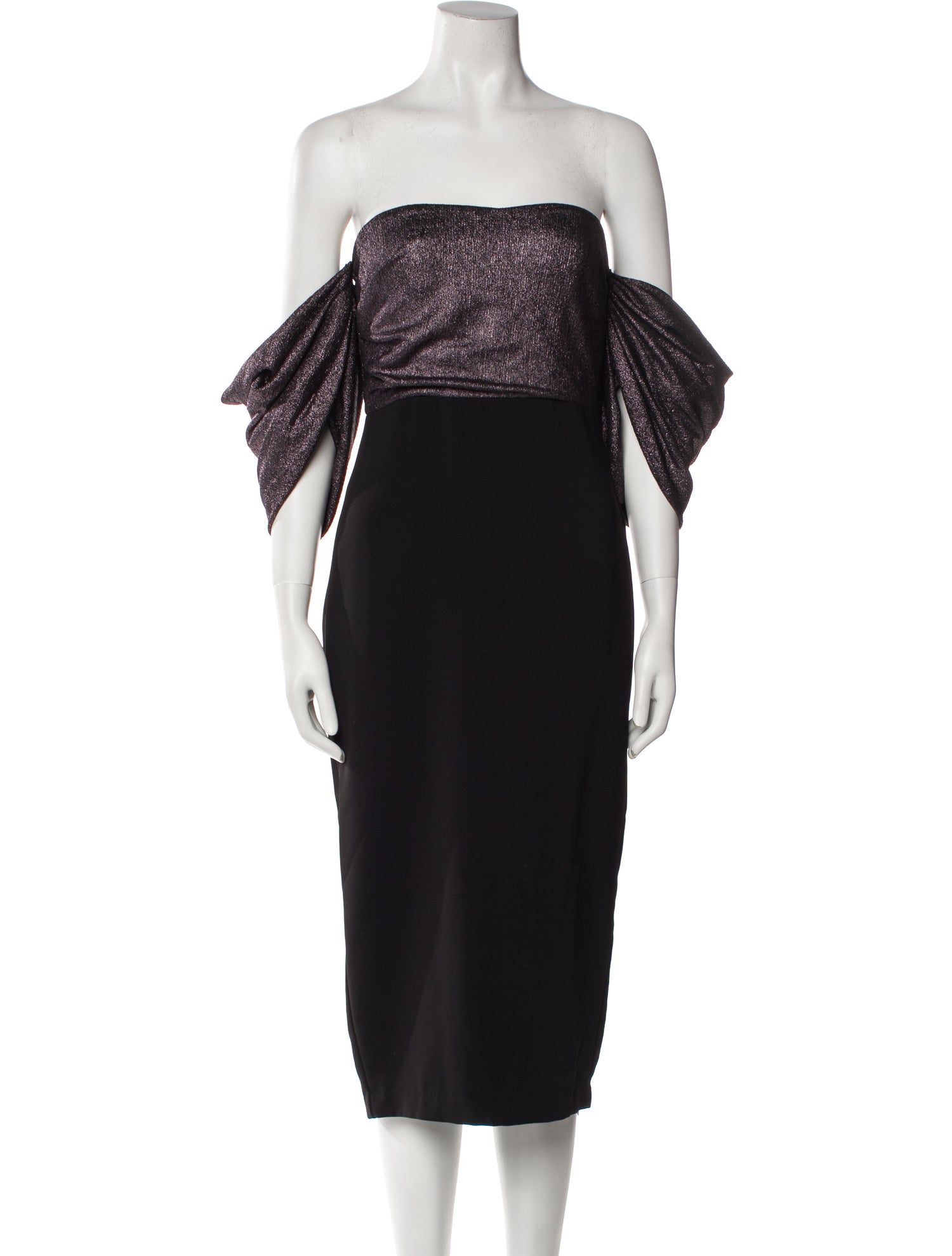 Badgley Mischka Strapless Midi Length Dress