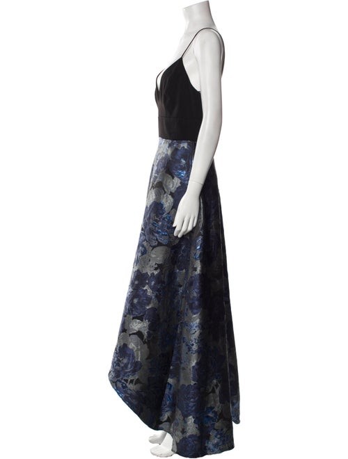 Badgley Mischka Floral Print Long Dress