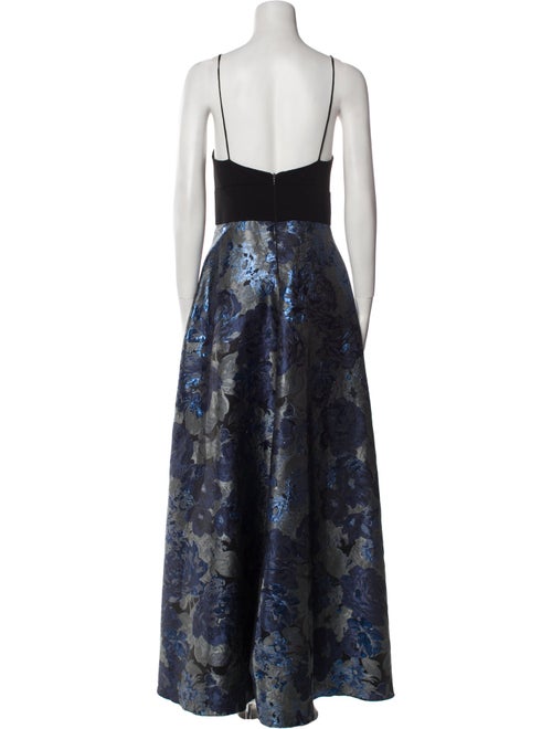 Badgley Mischka Floral Print Long Dress