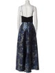 Badgley Mischka Floral Print Long Dress