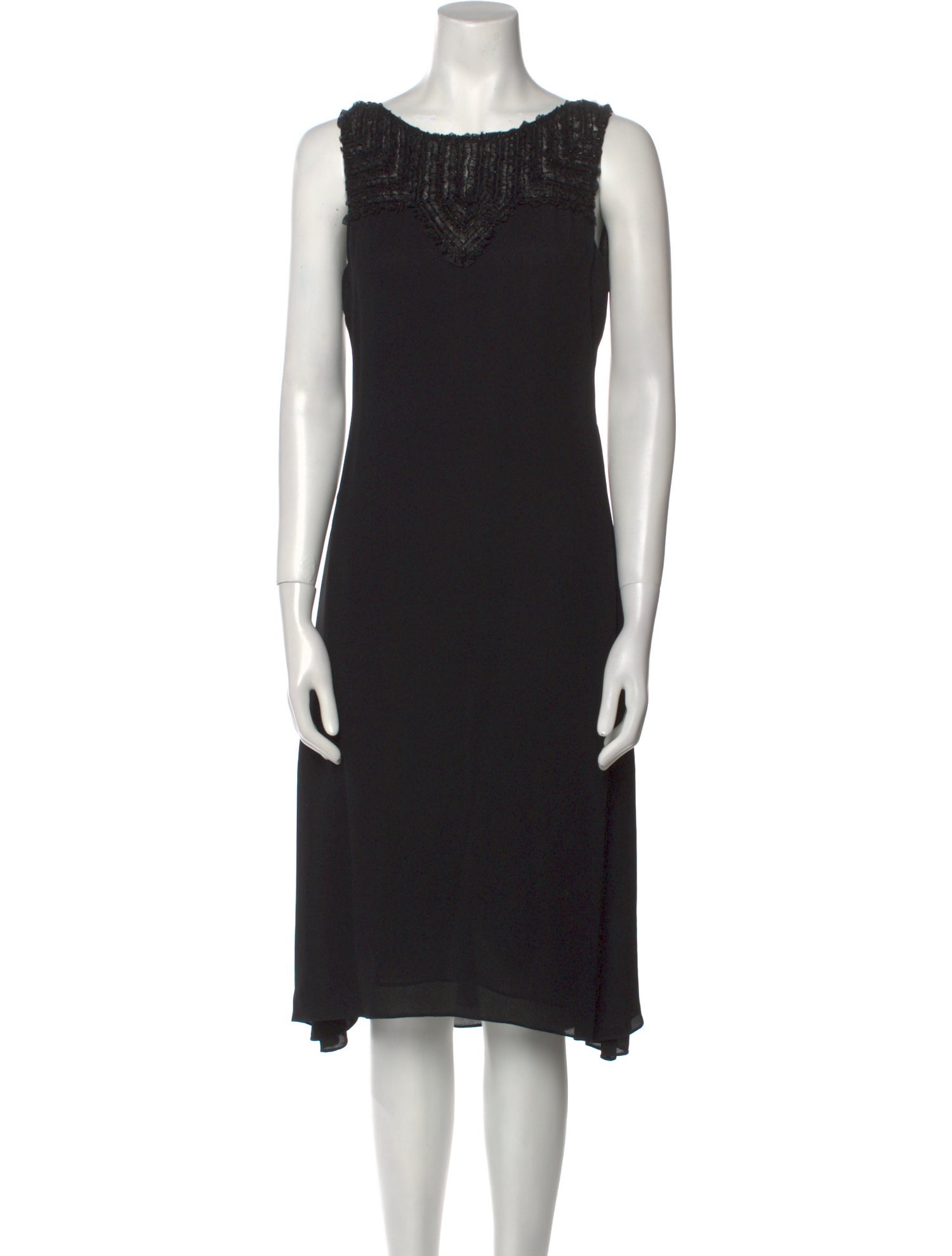 Badgley Mischka Bateau Neckline Midi Length Dress