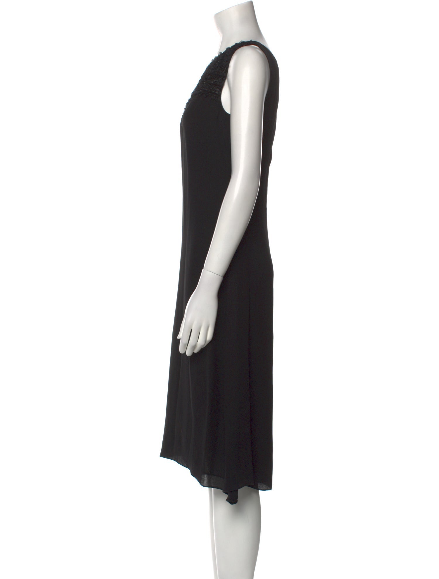 Badgley Mischka Bateau Neckline Midi Length Dress