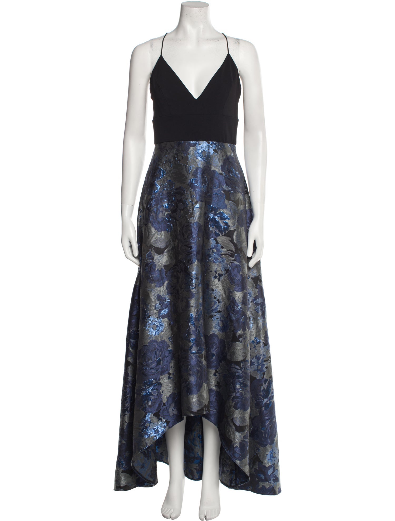 Badgley Mischka Floral Print Long Dress