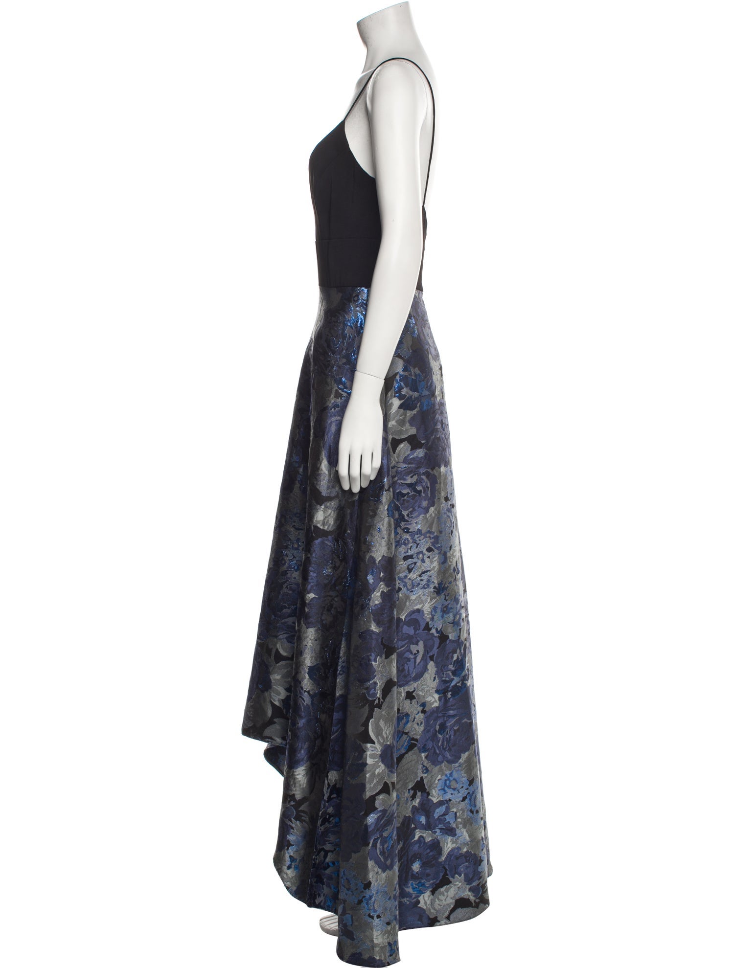 Badgley Mischka Floral Print Long Dress