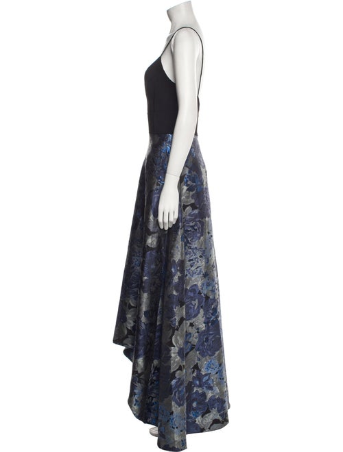 Badgley Mischka Floral Print Long Dress