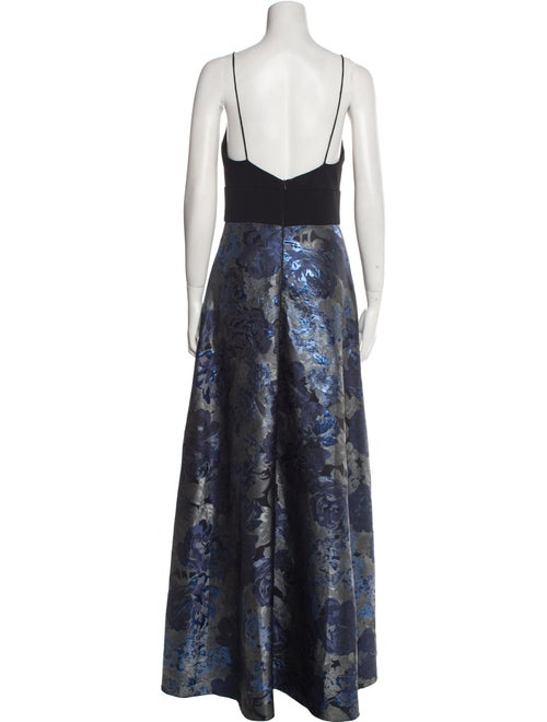 Badgley Mischka Floral Print Long Dress