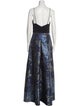 Badgley Mischka Floral Print Long Dress