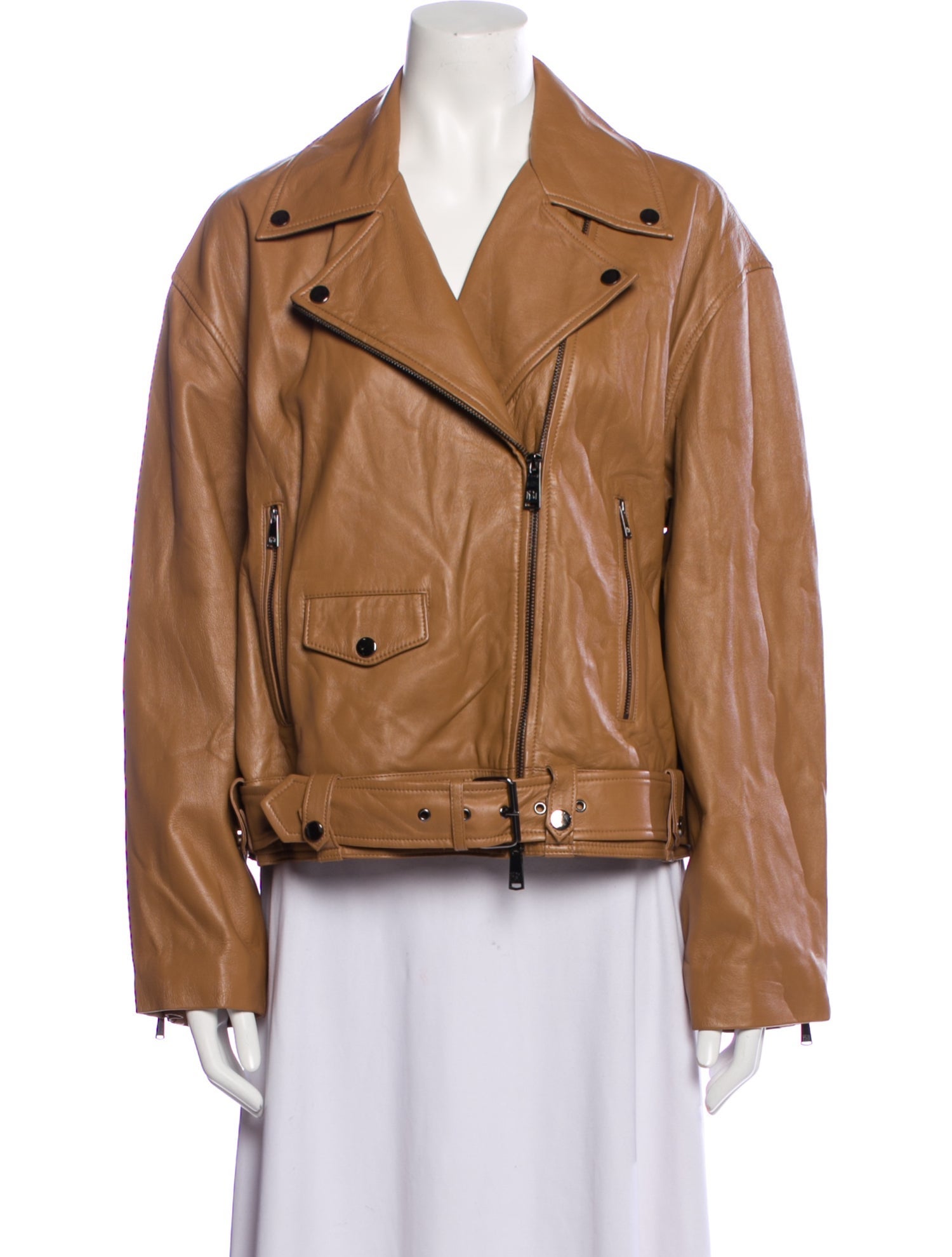 Badgley Mischka Lamb Leather Biker Jacket
