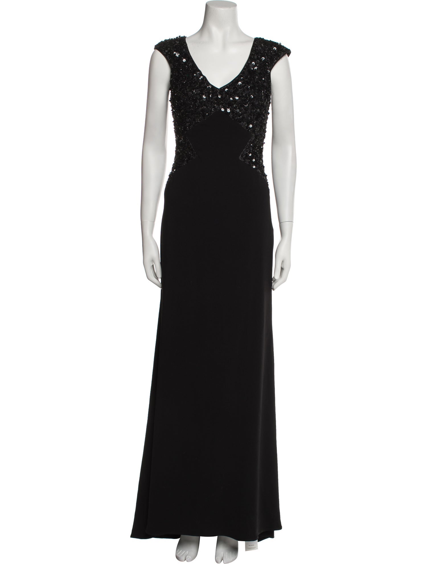 Badgley Mischka V-Neck Long Dress