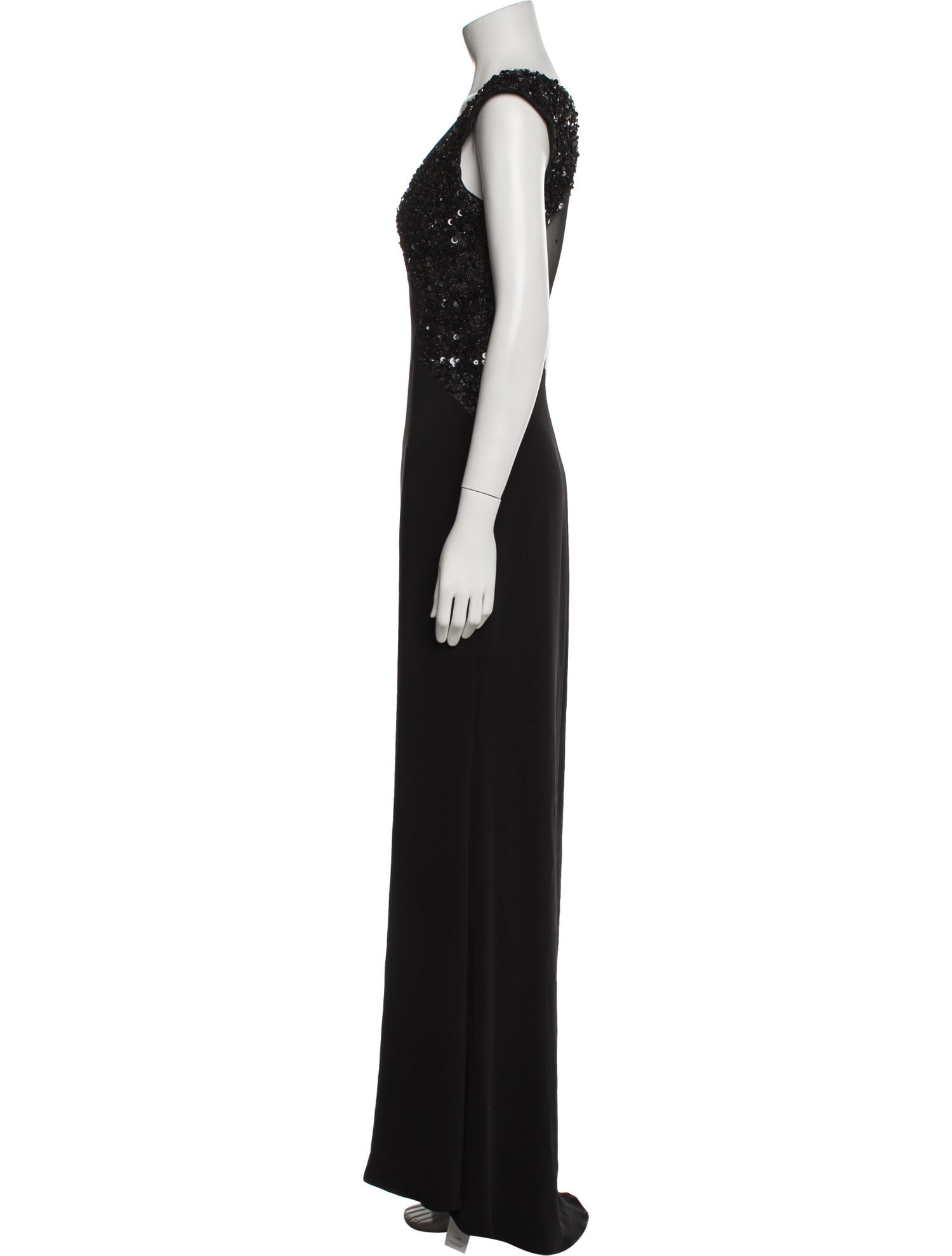 Badgley Mischka V-Neck Long Dress