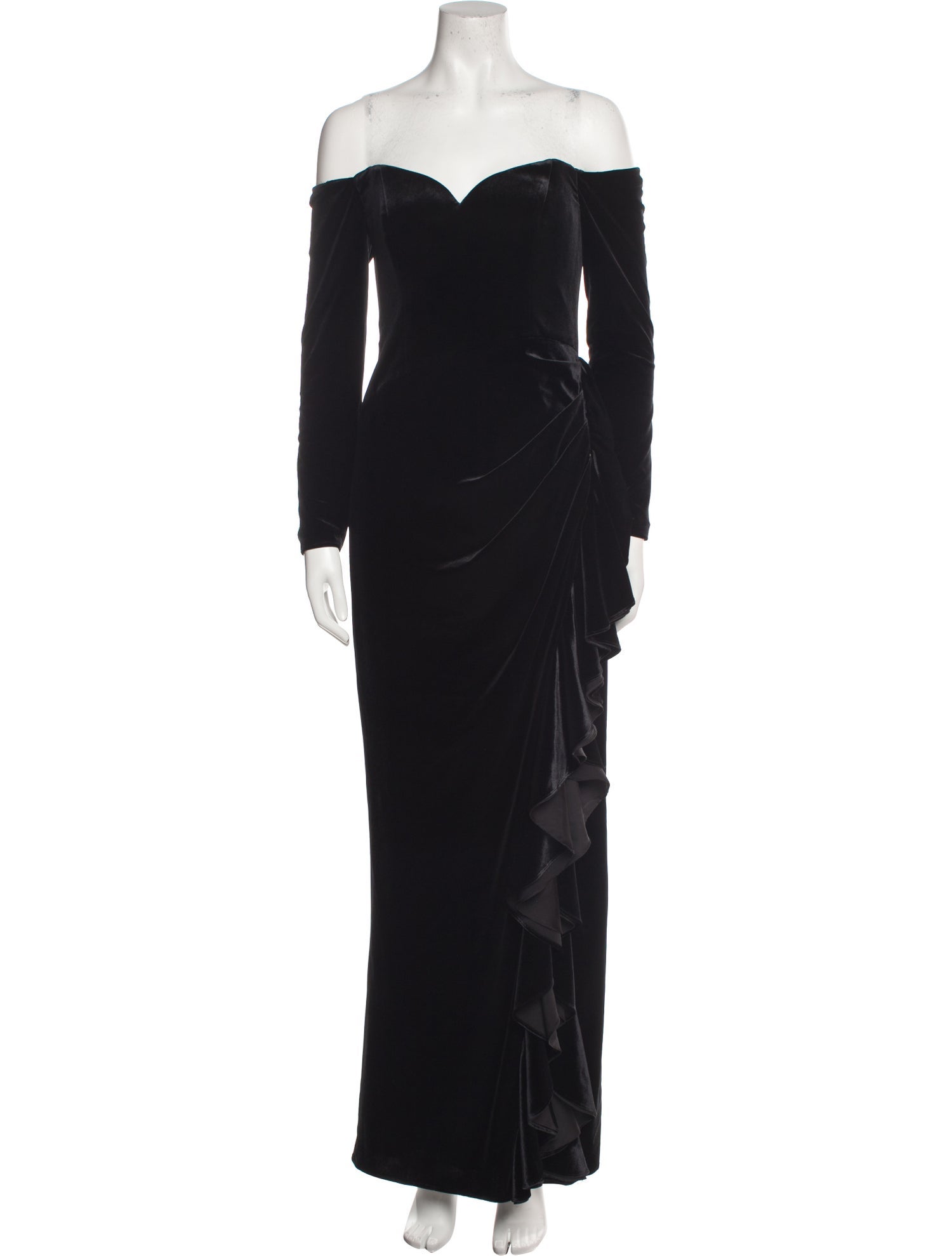 Badgley Mischka Off-The-Shoulder Long Dress