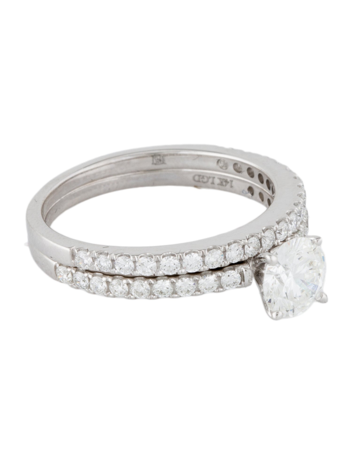 Badgley Mischka 14K 1.09ctw Lab-Grown Diamond Wedding Set