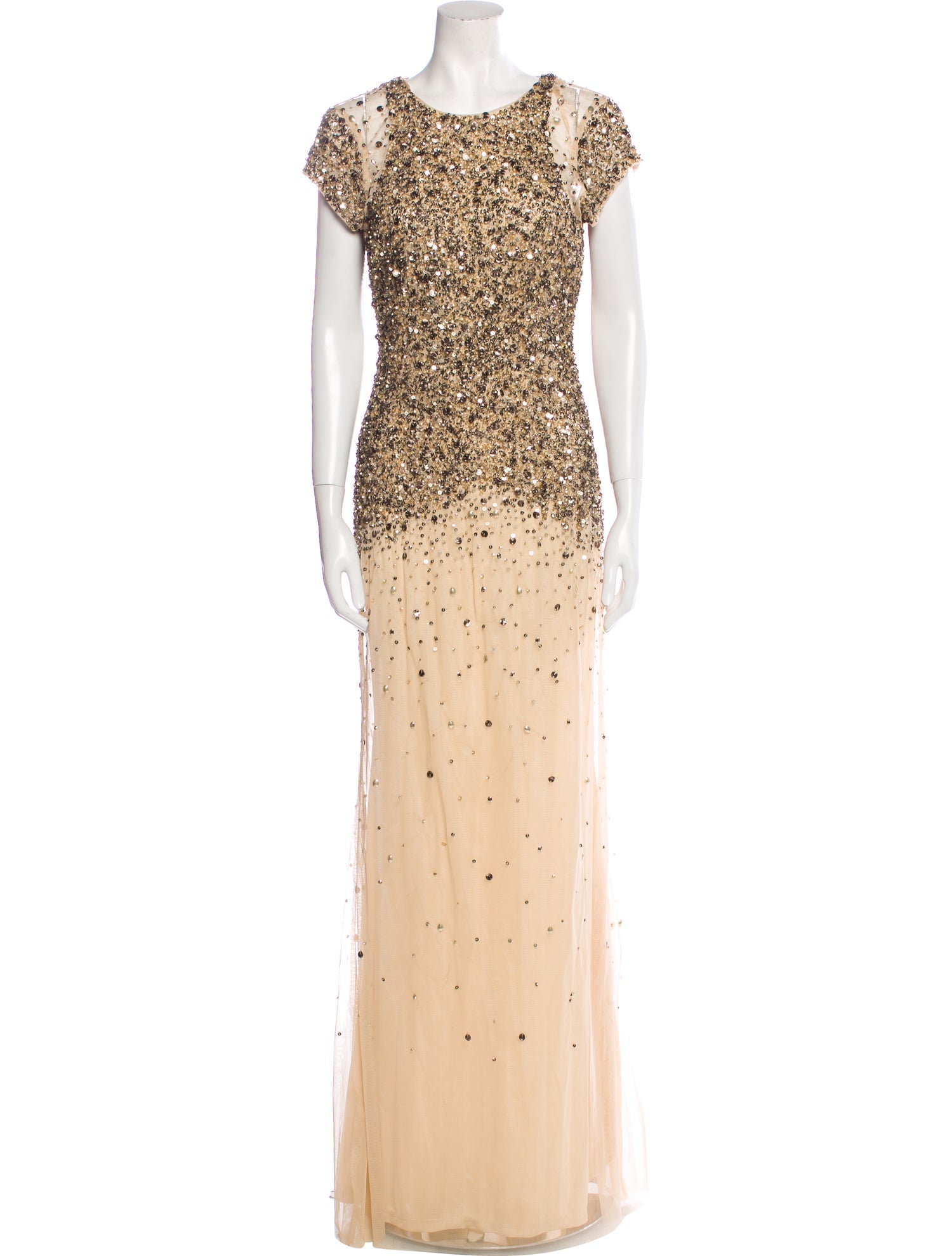 Badgley Mischka Lace Pattern Long Dress