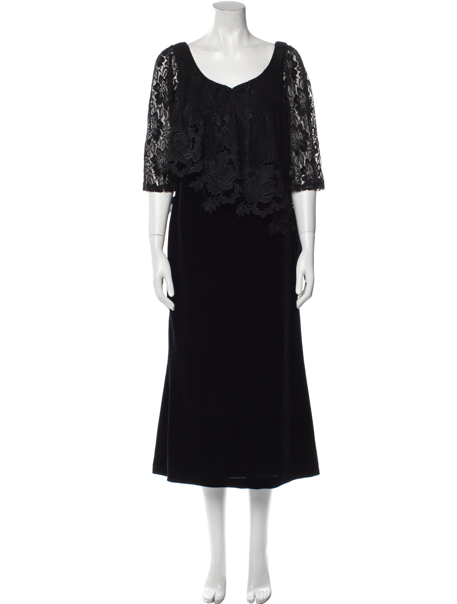 Badgley Mischka Velour Midi Length Dress