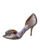 Badgley Mischka Suede Crystal Embellishments D'Orsay Pumps