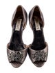 Badgley Mischka Suede Crystal Embellishments D'Orsay Pumps