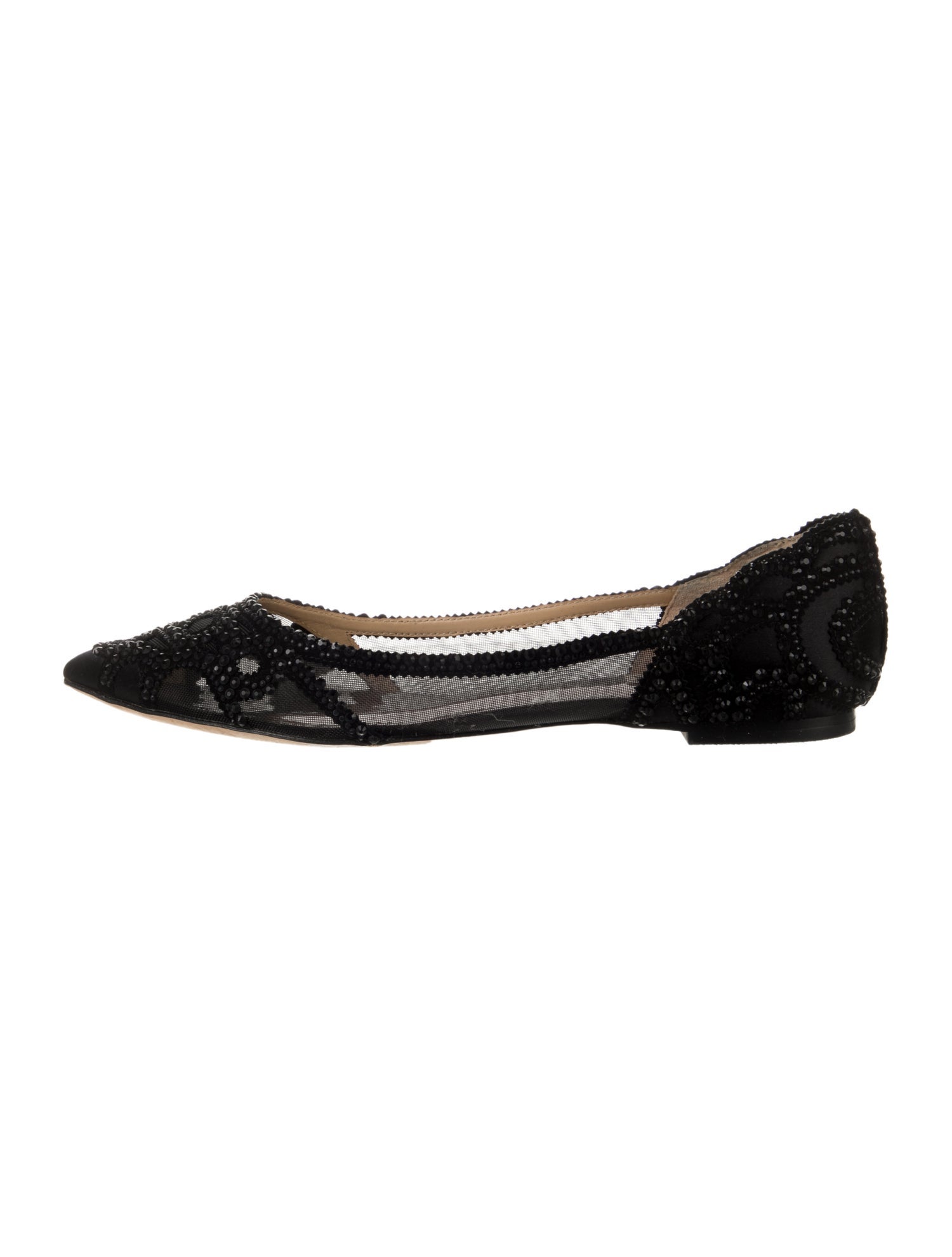 Badgley Mischka Mesh Crystal Embellishments D'Orsay Flats