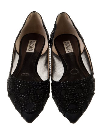 Badgley Mischka Mesh Crystal Embellishments D'Orsay Flats