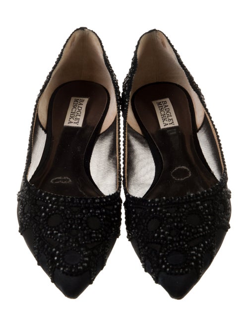 Badgley Mischka Mesh Crystal Embellishments D'Orsay Flats