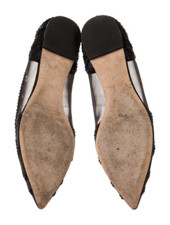 Badgley Mischka Mesh Crystal Embellishments D'Orsay Flats