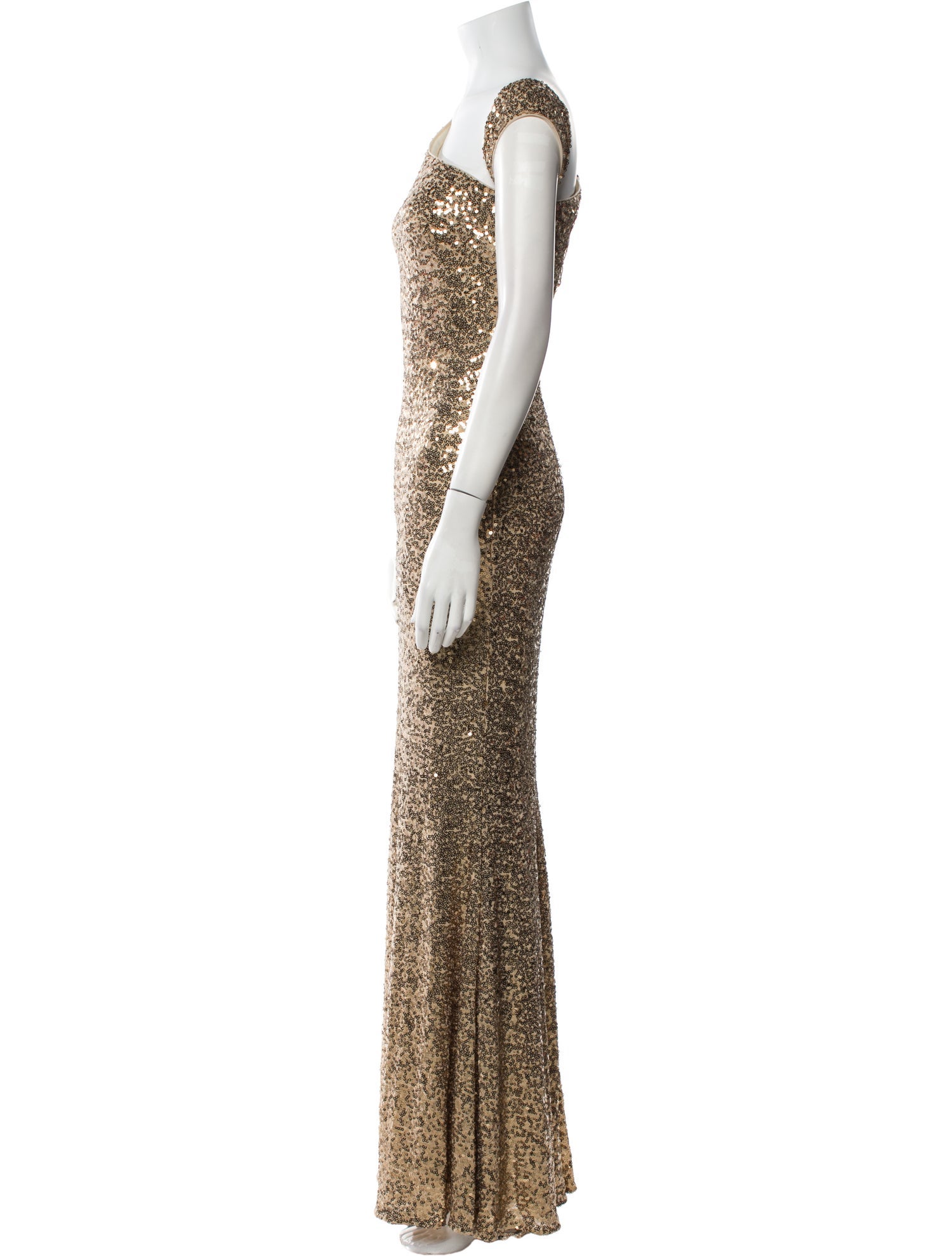 Badgley Mischka One-Shoulder Long Dress