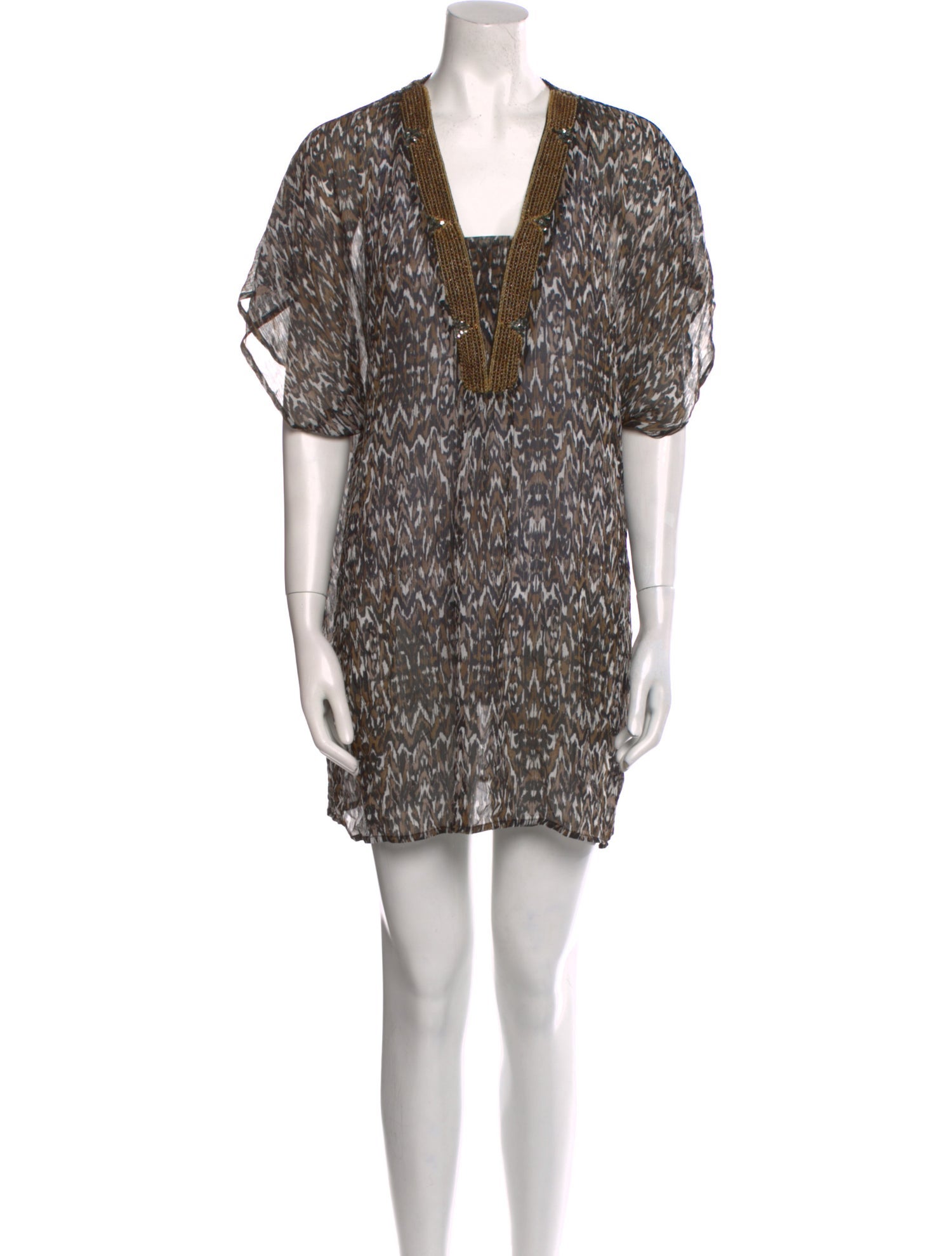 Badgley Mischka Printed V-Neck Tunic