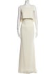 Badgley Mischka Bateau Neckline Long Dress