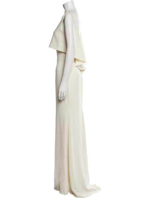 Badgley Mischka Bateau Neckline Long Dress