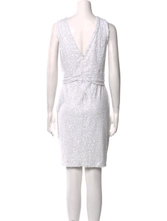 Badgley Mischka V-Neck Knee-Length Dress