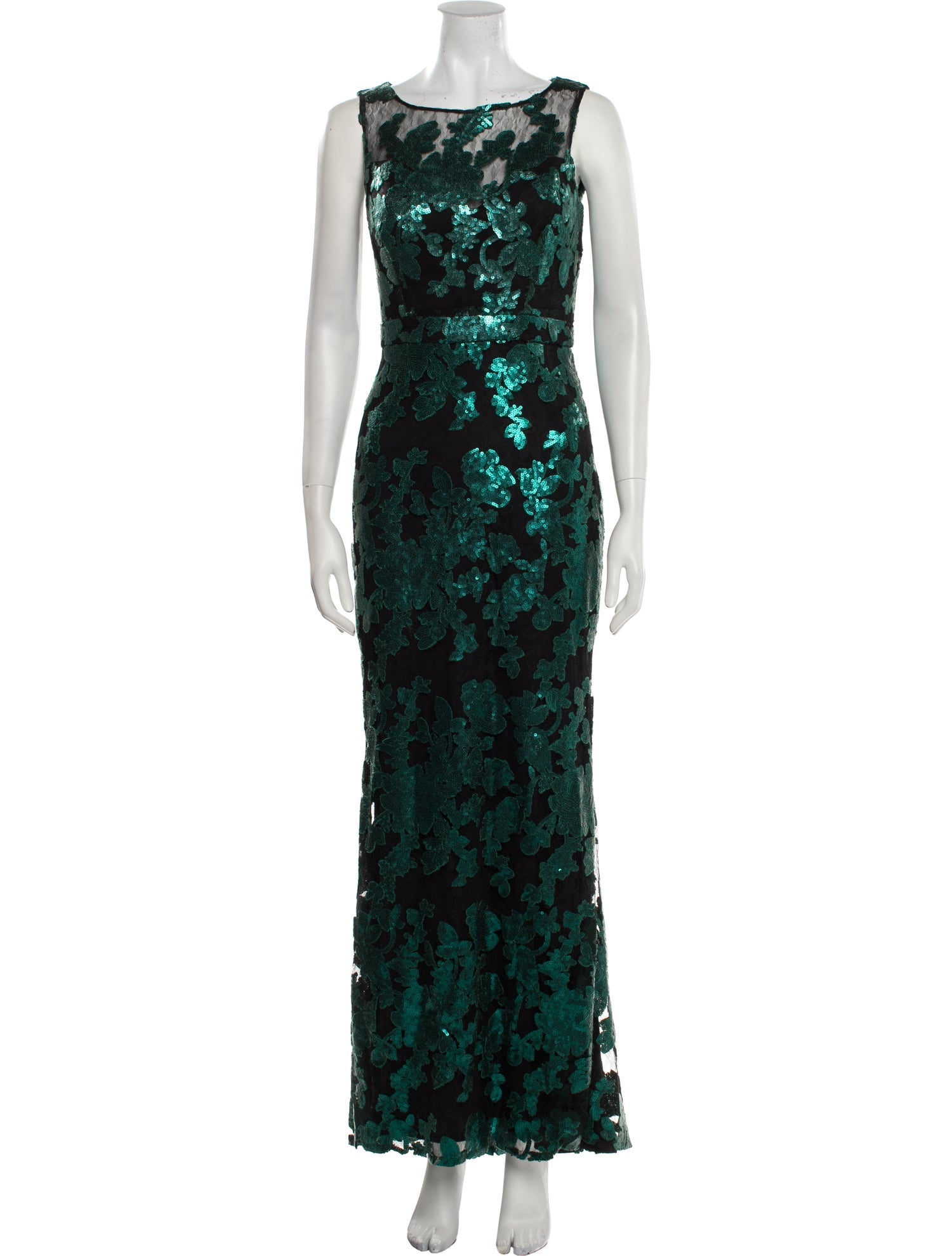 Badgley Mischka Floral Print Long Dress